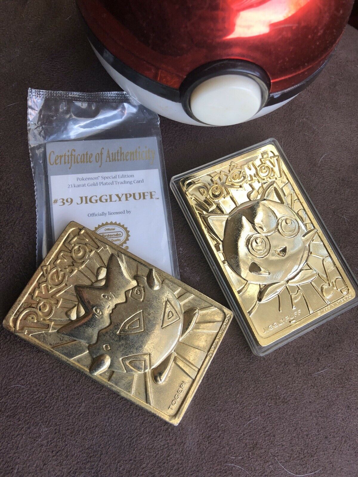 1999 Limited Edition Pokemon Jigglypuff &  Togepi 23K Gold Plated ...