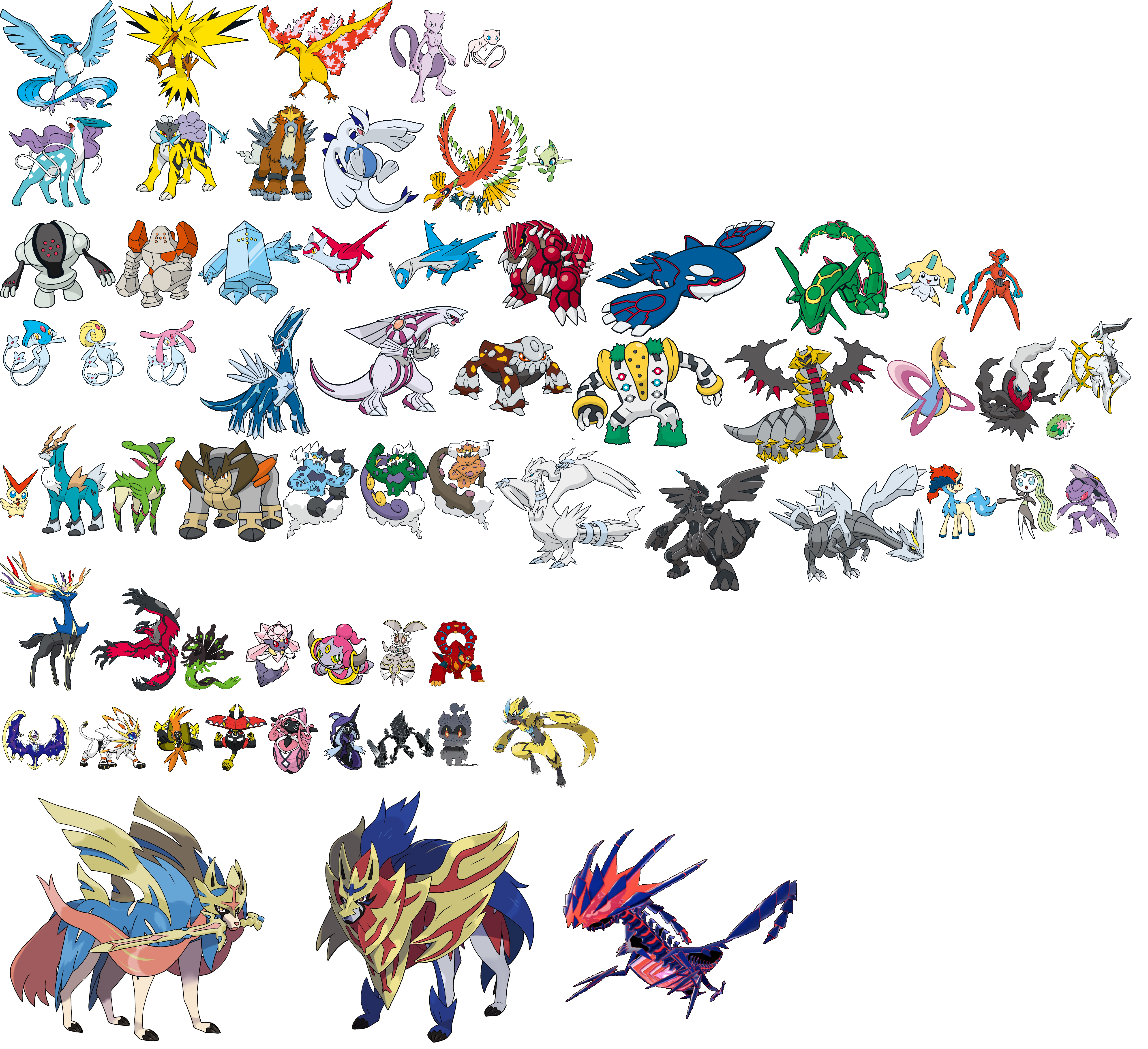 ALL LEGENDARY POKEMON minus UBs and FORMS by Red