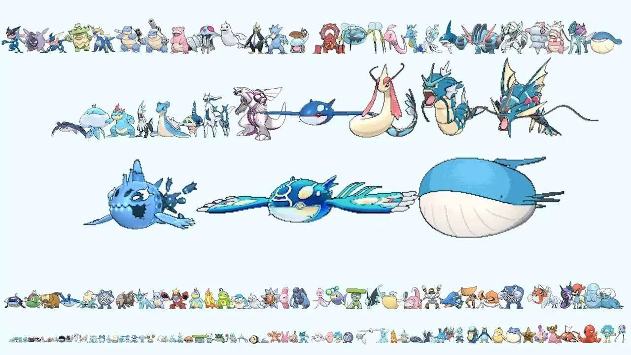 All WATER Pokemon From Smallest to Biggest