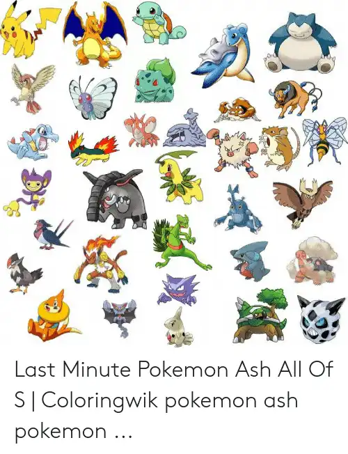 Ash All Pokemon List With Names And Images