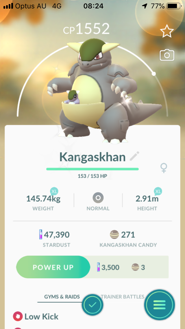 Caught a shiny Kangaskhan! : pokemongo