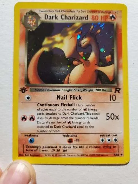 Dark Charizard 4/82 Team Rocket Holo Foil Rare Pokemon Card WOTC