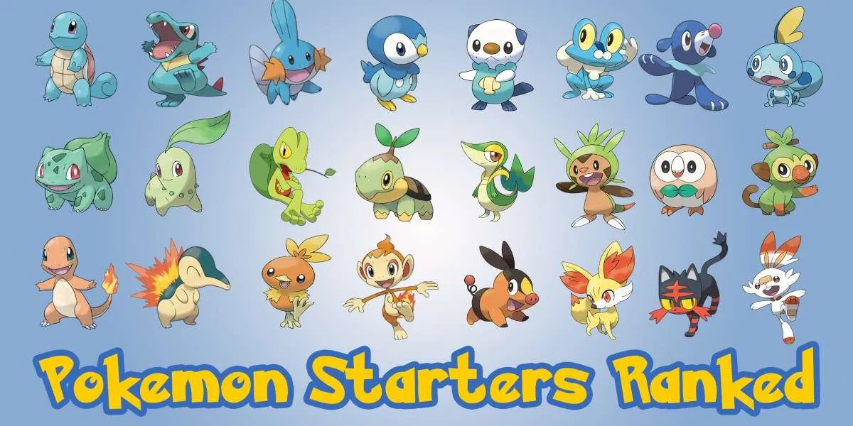 Each Pokémon generations starters ranked