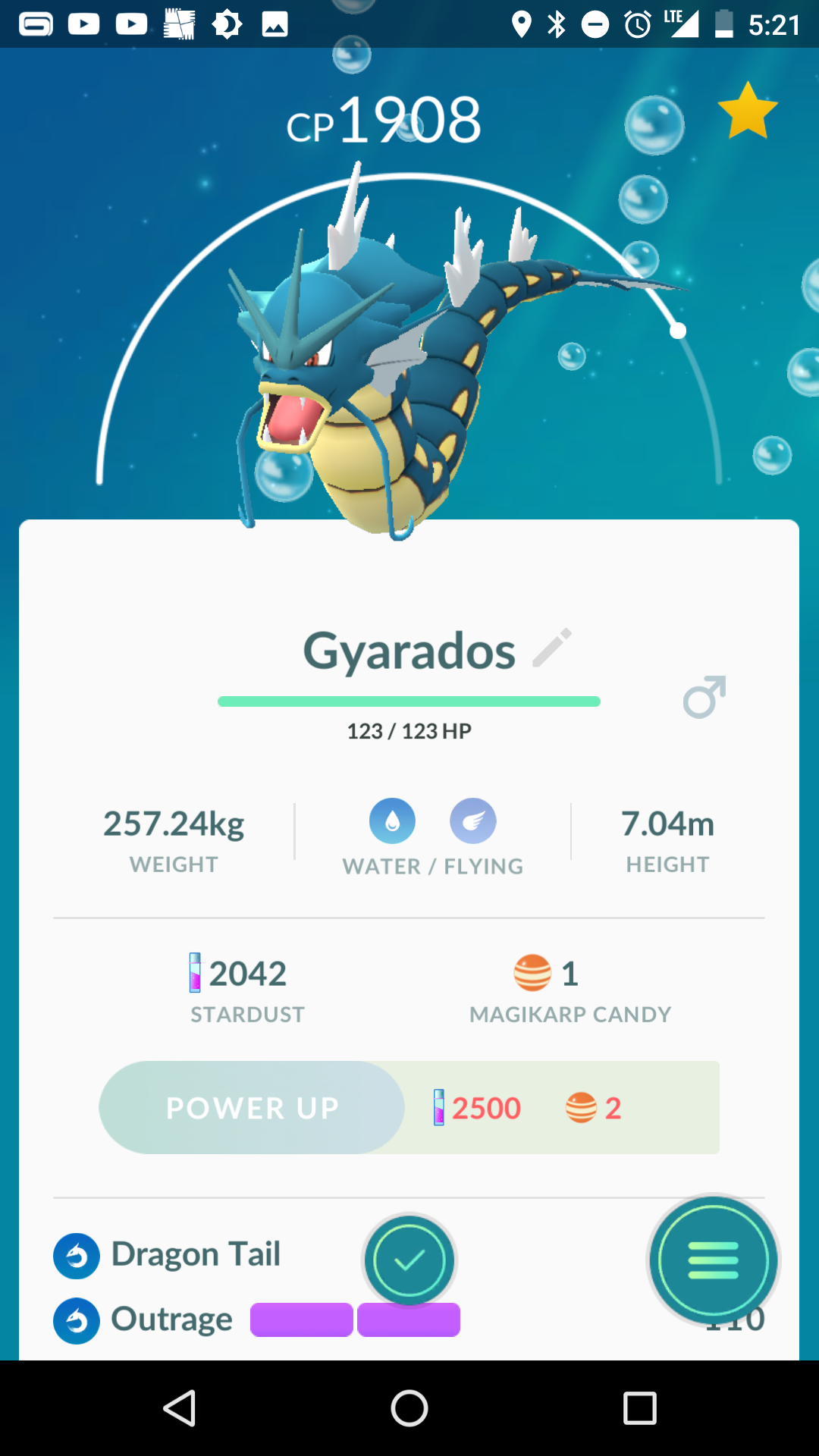 Got my 93% Gyarados up today for my first Gyarados. The moveset is ...