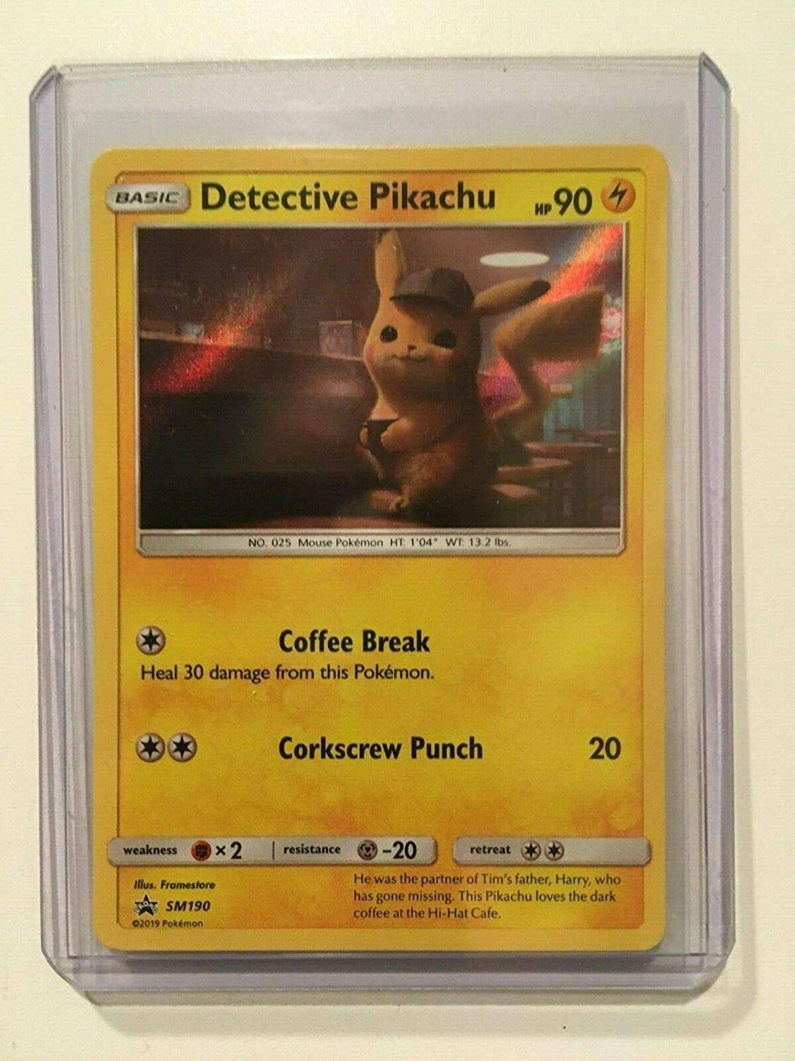 POKEMON DETECTIVE PIKACHU MOVIE PROMO CARD SM190 HOLO CARD ...
