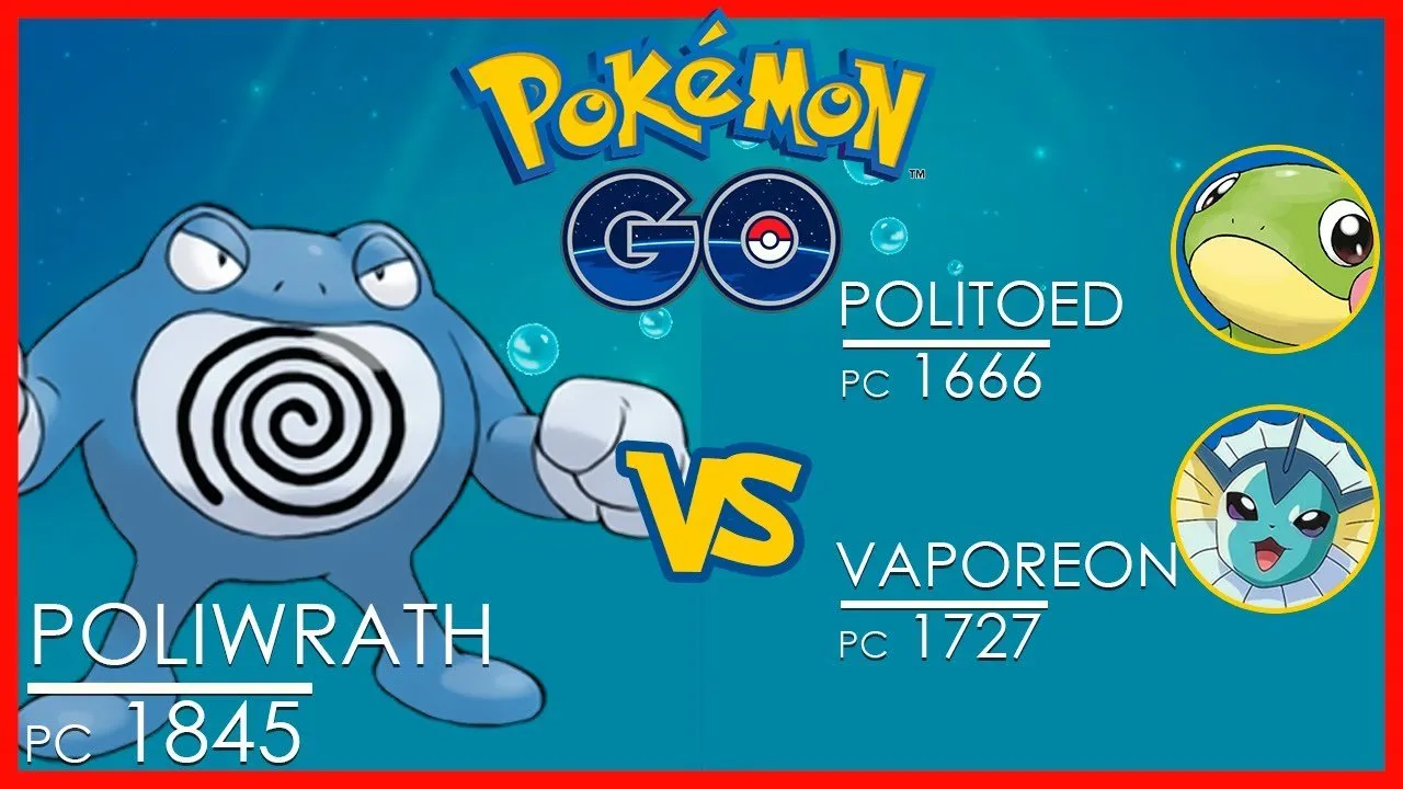 Pokémon GO Gym Battle  Poliwrath vs Politoed and Vaporeon ...