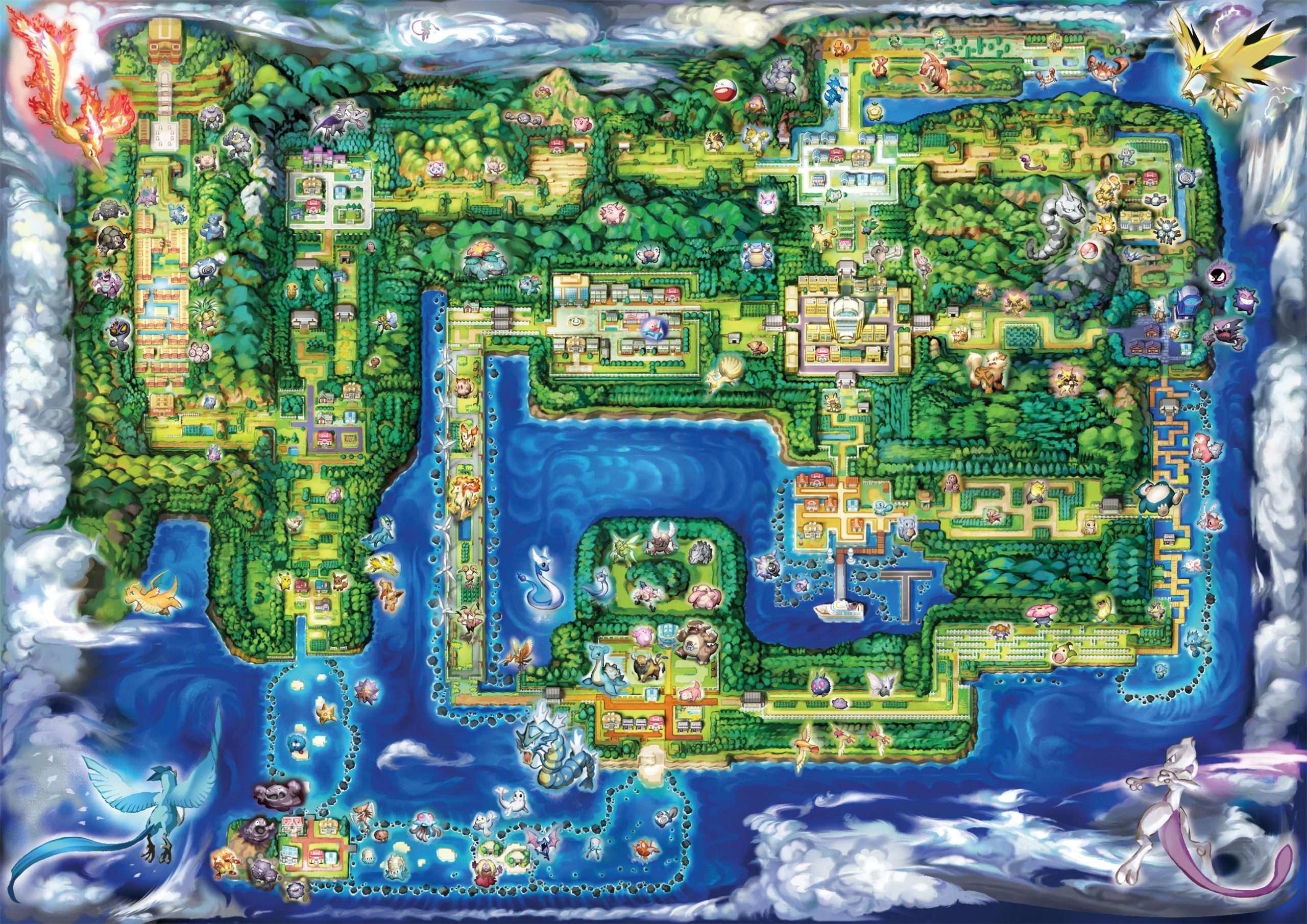 Pokemon Lets Go Pikachu Eevee New Kanto Map