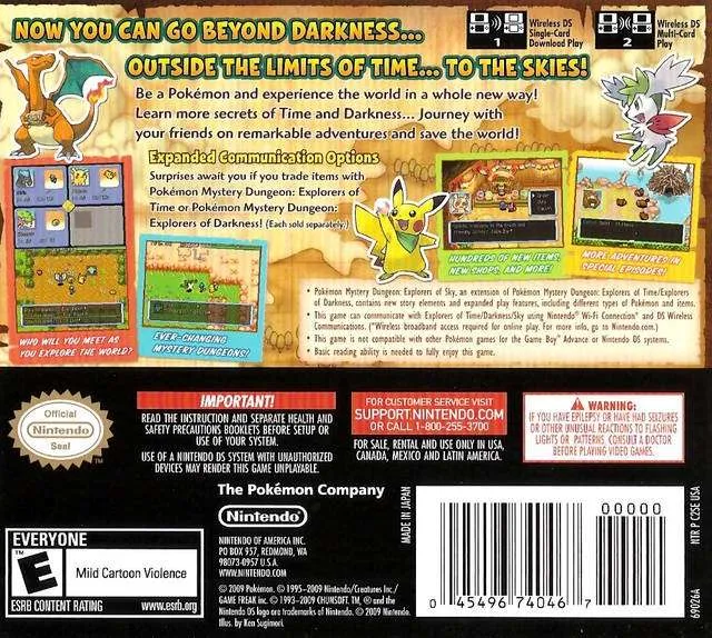 Pokemon Mystery Dungeon: Explorers of the Sky for Nintendo DS