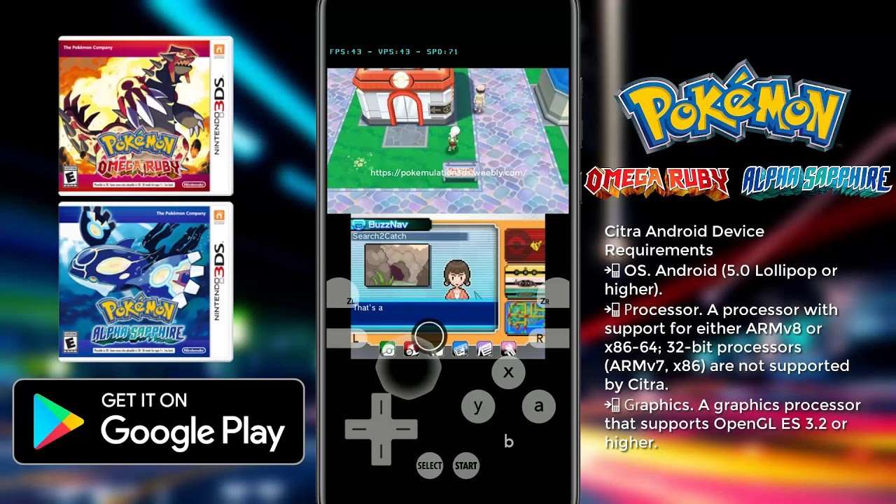 Pokémon Omega Ruby &  Alpha Sapphire Citra Mobile Gameplay ...