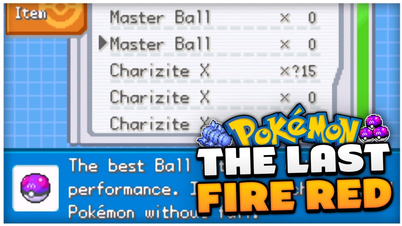 Pokemon The Last Fire Red Cheats Codes v4 Rare Candy Master Ball ...