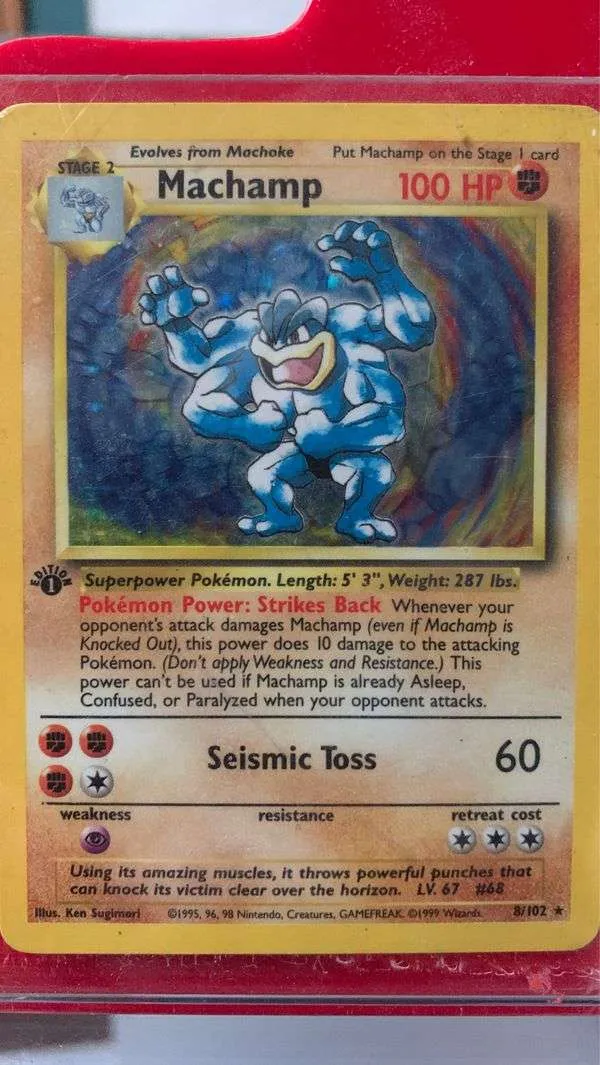 RARE 1995 Machamp Shadowless Card 1st edition for Sale in ...