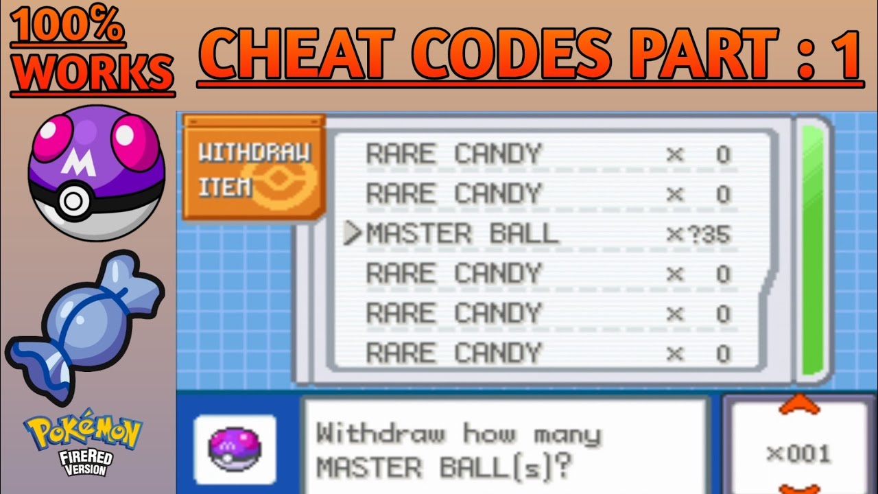 Rare Candy And Master Ball Cheat