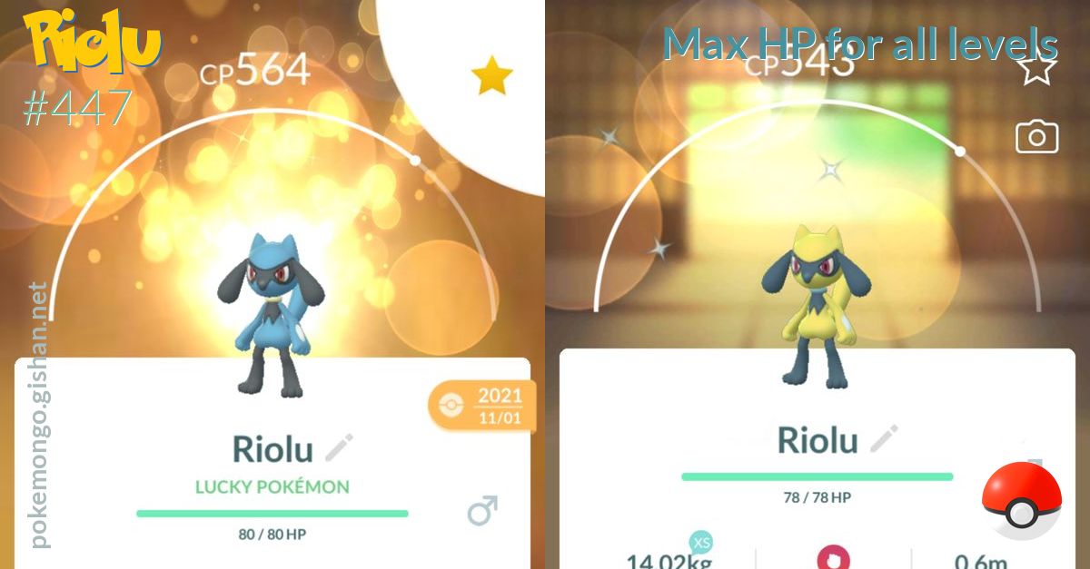 Riolu max HP for all levels
