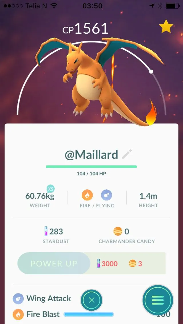 [Screenshot] 100% IV Charizard with perfect moveset ...